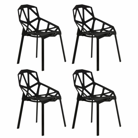 Komplet nowoczesnych krzeseł krzesło do salonu czarne 4 sztuki ModernHome Komplet nowoczesnych krzeseł krzesło do salonu czarne 4 sztuki ModernHome