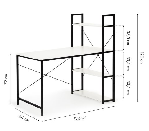Biurko komputerowe biurowe stół + regał półki loft ModernHome Biurko komputerowe biurowe stół + regał półki loft ModernHome