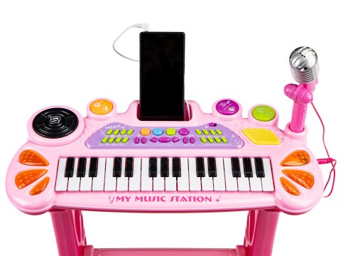 Keyboard organki pianinko z mikrofonem mp3 różowe Keyboard organki pianinko z mikrofonem mp3 różowe