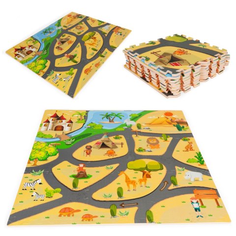 Mata piankowa dla dzieci puzzle safari 9el 93x93cm ECOTOYS Mata piankowa dla dzieci puzzle safari 9el 93x93cm ECOTOYS