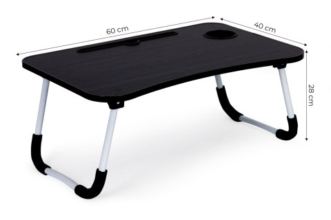 Podstawka pod laptopa stolik do łóżka 60x40 cm czarna ModernHome Podstawka pod laptopa stolik do łóżka 60x40 cm czarna ModernHome