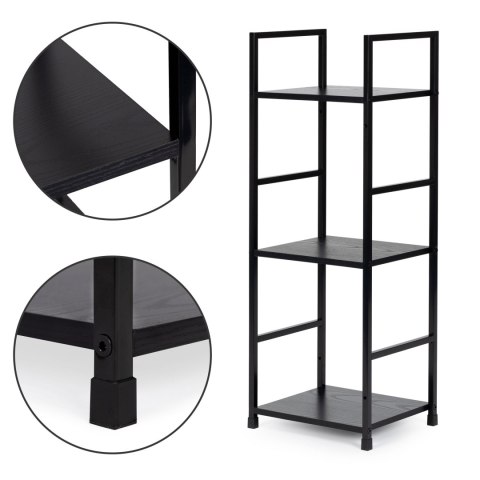 Regał drewniany nowoczesny metalowa rama LOFT 3 półki czarny ModernHome Regał drewniany nowoczesny metalowa rama LOFT 3 półki czarny ModernHome