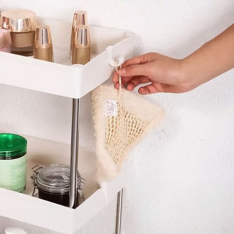 Plastikowy regał łazienkowy z 4 półkami kółka biały ModernHome Plastikowy regał łazienkowy z 4 półkami kółka biały ModernHome