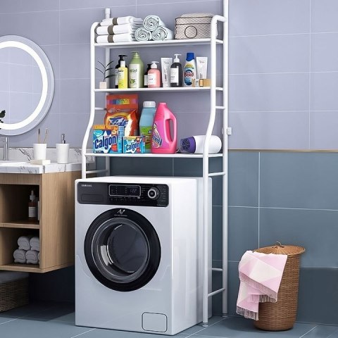 Wysoki regał WC łazienkowy nad sedes 3 półki aluminiowa konstrukcja Wysoki regał WC łazienkowy nad sedes 3 półki aluminiowa konstrukcja