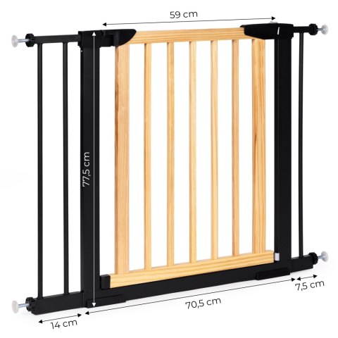 Bramka barierka zabezpieczająca 74-100 cm na schody i drzwi metal drewno dodatkowe panele Bramka barierka zabezpieczająca 74-100 cm na schody i drzwi metal drewno dodatkowe panele