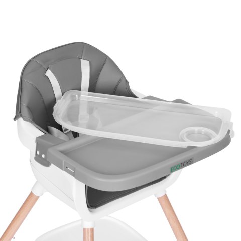 Fotelik krzesełko do karmienia dzieci 2w1 szary ECOTOYS Fotelik krzesełko do karmienia dzieci 2w1 szary ECOTOYS