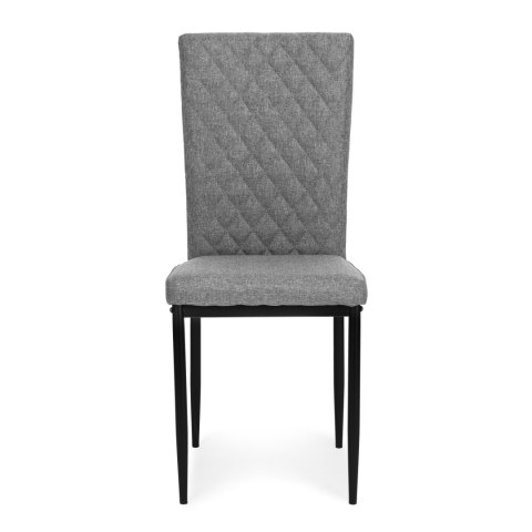 Komplet krzeseł pikowanych krzesło do jadalni i salonu 4 sztuki szare ModernHome Komplet krzeseł pikowanych krzesło do jadalni i salonu 4 sztuki szare ModernHome