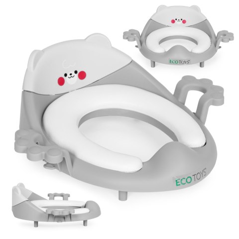Nakładka na toaletę dla dzieci uchwyty miękka poduszka szara ECOTOYS Nakładka na toaletę dla dzieci uchwyty miękka poduszka szara ECOTOYS