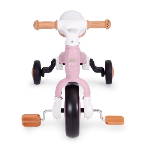Rower rowerek biegowy z pedałami - treningowy kółka boczne 3w1 różowy ECOTOYS Rower rowerek biegowy z pedałami - treningowy kółka boczne 3w1 różowy ECOTOYS