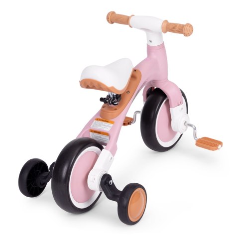 Rower rowerek biegowy z pedałami - treningowy kółka boczne 3w1 różowy ECOTOYS Rower rowerek biegowy z pedałami - treningowy kółka boczne 3w1 różowy ECOTOYS