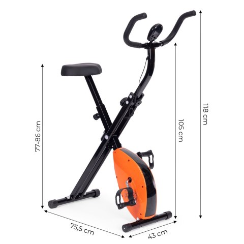 Rowerek treningowy rower stacjonanry fitness mechaniczny licznik komputer płynna regulacja - pomarańczowy ModernHome Rowerek treningowy rower stacjonanry fitness mechaniczny licznik komputer płynna regulacja - pomarańczowy ModernHome