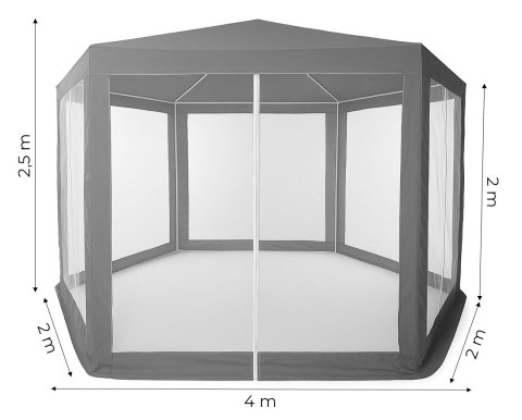 Namiot pawilon ogrodowy handlowy 2x2x2 m z moskitierą szary MultiGarden Namiot pawilon ogrodowy handlowy 2x2x2 m z moskitierą szary MultiGarden