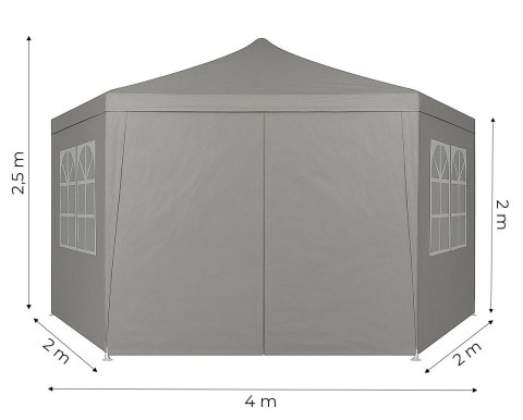Namiot pawilon ogrodowy handlowy 2x2x2 m z oknami szary MultiGarden Namiot pawilon ogrodowy handlowy 2x2x2 m z oknami szary MultiGarden