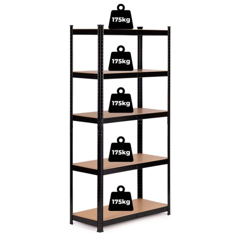 Regał metalowy magazynowy 180x90x30 cm do garażu piwnicy 5 półek 875 kg ModernHome Regał metalowy magazynowy 180x90x30 cm do garażu piwnicy 5 półek 875 kg ModernHome