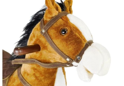 Koń Na Biegunach 74cm Jasny Brąz Rusza Pyskiem Ogonem Koń Na Biegunach 74cm Jasny Brąz Rusza Pyskiem Ogonem