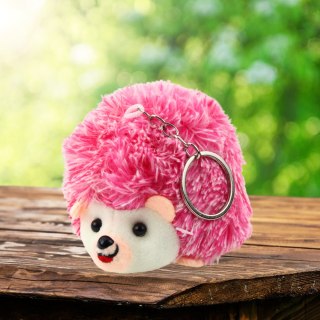 Pluszowy Jeż Maskotka Brelok Kółko Różowy 9cm