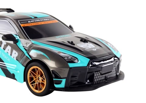 Duże Auto Sportowe Zdalnie Sterowane 1:10 Turkusowo- Czarne Duże Auto Sportowe Zdalnie Sterowane 1:10 Turkusowo- Czarne