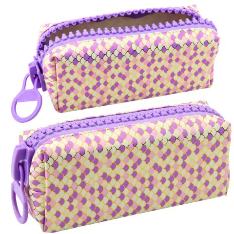 Piórnik Szkolny Organizer Wzór Łusek Syrenich Duży Suwak Fioletowy 21x8cm Piórnik Szkolny Organizer Wzór Łusek Syrenich Duży Suwak Fioletowy 21x8cm