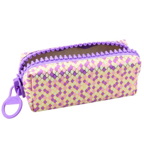 Piórnik Szkolny Organizer Wzór Łusek Syrenich Duży Suwak Fioletowy 21x8cm Piórnik Szkolny Organizer Wzór Łusek Syrenich Duży Suwak Fioletowy 21x8cm