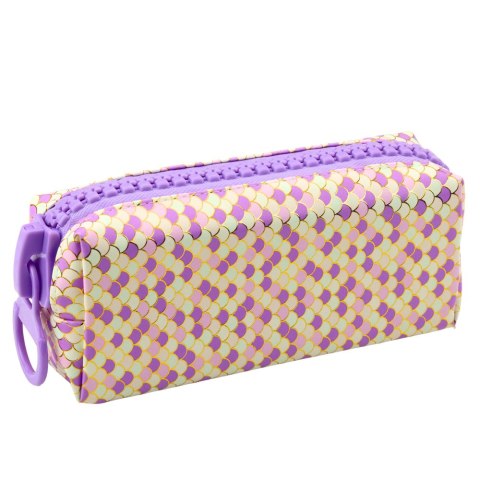 Piórnik Szkolny Organizer Wzór Łusek Syrenich Duży Suwak Fioletowy 21x8cm Piórnik Szkolny Organizer Wzór Łusek Syrenich Duży Suwak Fioletowy 21x8cm