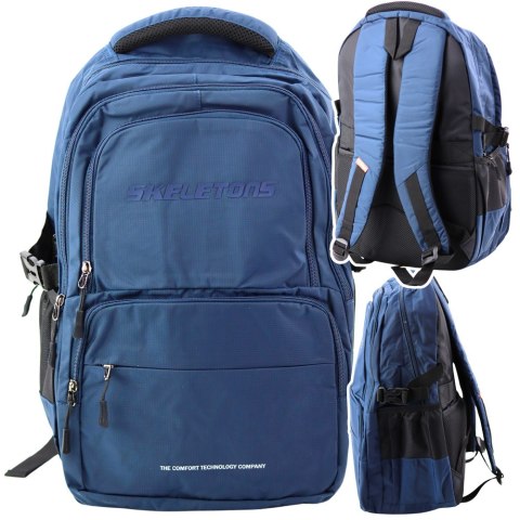 Plecak Miejski Funkcjonalny 9 Kieszeni Granatowy 35L 48cm Plecak Miejski Funkcjonalny 9 Kieszeni Granatowy 35L 48cm