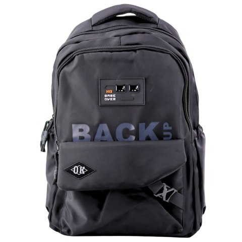 Plecak Miejski Szkolny 6 Kieszeni Back Up Czarny 23L 46cm Plecak Miejski Szkolny 6 Kieszeni Back Up Czarny 23L 46cm