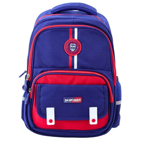 Plecak Szkolny Pas Piersiowy Granatowo Czerwony 20L 38cm Plecak Szkolny Pas Piersiowy Granatowo Czerwony 20L 38cm