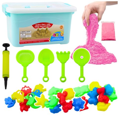 Zestaw Magiczny Piasek Różowy 3kg Foremki Narzędzia Dmuchana Plansza Zestaw Magiczny Piasek Różowy 3kg Foremki Narzędzia Dmuchana Plansza