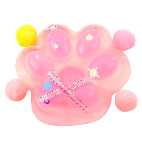 Gniotek Kocia Łapka Antystresowa Sensoryczna Squishy Kokardka Przeźroczysta