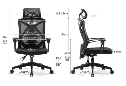 Fotel ergonomiczny ANGEL biurowy obrotowy Spino czarny Fotel ergonomiczny ANGEL biurowy obrotowy Spino czarny
