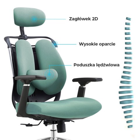 Fotel biurowy ergonomiczny ANGEL Stelio Zielony Fotel biurowy ergonomiczny ANGEL Stelio Zielony