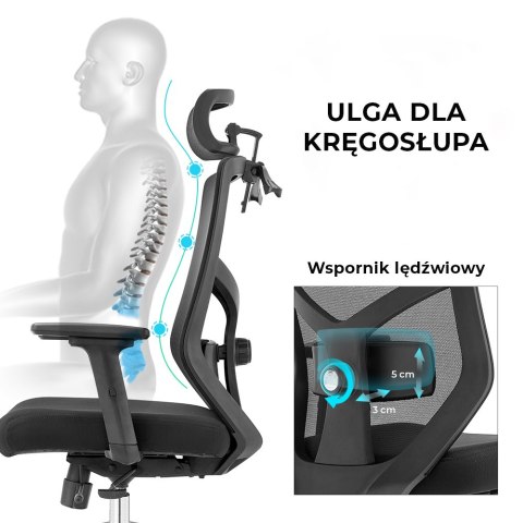Fotel biurowy ergonomiczny Rosa czarny ANGEL Fotel biurowy ergonomiczny Rosa czarny ANGEL