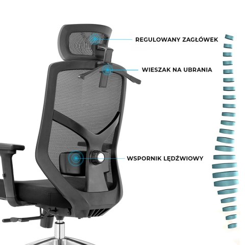 Fotel biurowy ergonomiczny Rosa czarny ANGEL Fotel biurowy ergonomiczny Rosa czarny ANGEL