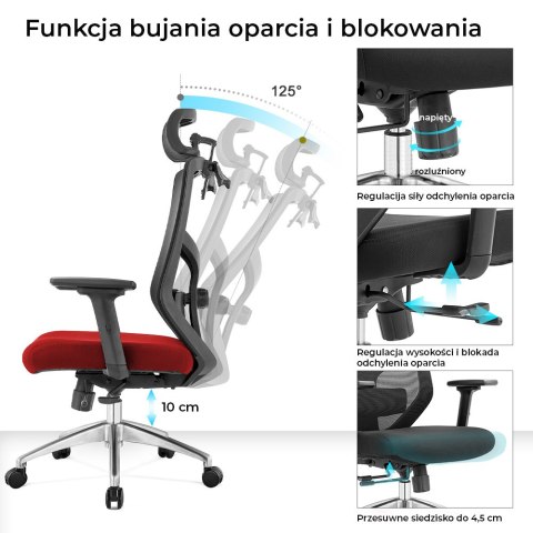 Fotel biurowy ergonomiczny Rosa czerwony ANGEL Fotel biurowy ergonomiczny Rosa czerwony ANGEL