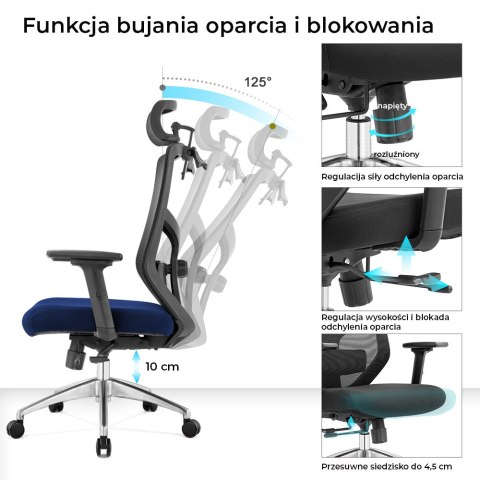Fotel biurowy ergonomiczny Rosa granatowy ANGEL Fotel biurowy ergonomiczny Rosa granatowy ANGEL
