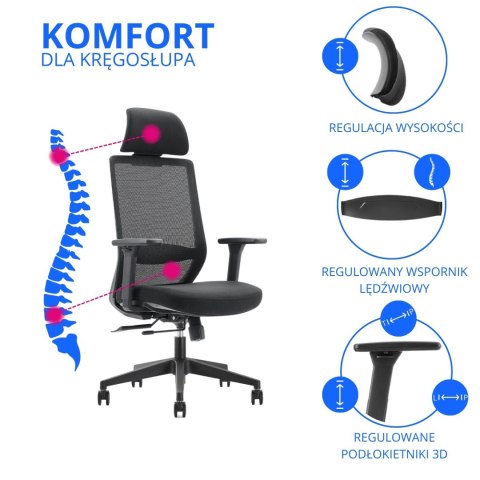Fotel ergonomiczny ANGEL biurowy obrotowy Perun Fotel ergonomiczny ANGEL biurowy obrotowy Perun