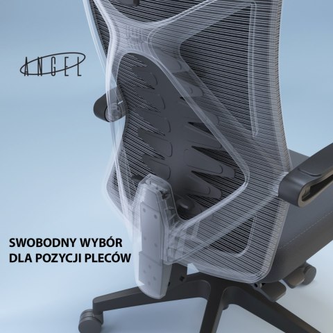 Fotel ergonomiczny ANGEL biurowy obrotowy Spino czarny Fotel ergonomiczny ANGEL biurowy obrotowy Spino czarny