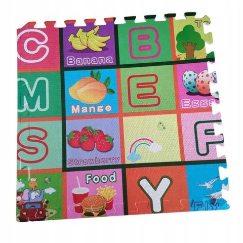 Gruba mata piankowa Eva duże puzzle pankowe 120x120x 1cm alfabet EM2002O Gruba mata piankowa Eva duże puzzle pankowe 120x120x 1cm alfabet EM2002O