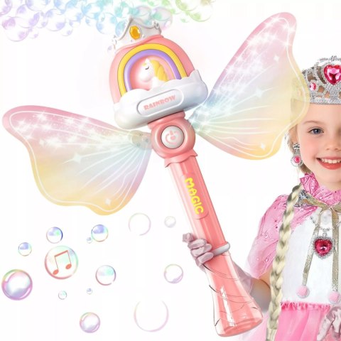 Magiczna różdżka do baniek mydlanych maszynka bańki światło jednorożec P148 Magiczna różdżka do baniek mydlanych maszynka bańki światło jednorożec P148