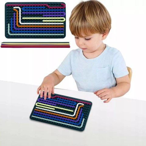 Sensoryczna tablica aktywności dwustronna silikonowa Montessori 1703N Sensoryczna tablica aktywności dwustronna silikonowa Montessori 1703N