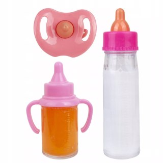Zestaw magiczna butelka mleko bidon sok smoczek dla lalki HX853-1