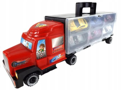 CIĘŻARÓWKA Z AUTAMI METALOWE AUTA TIR LAWETA 997CZ CIĘŻARÓWKA Z AUTAMI METALOWE AUTA TIR LAWETA 997CZ