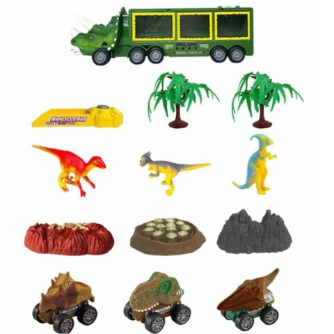 Ciężarówka dinozaur z autami auta tir laweta 1300A Ciężarówka dinozaur z autami auta tir laweta 1300A