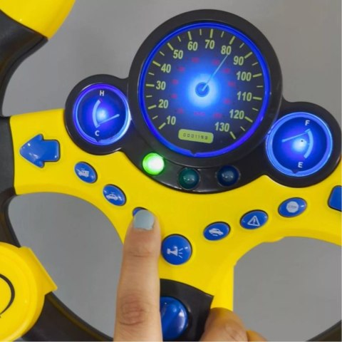 Kierownica dla dzieci klakson żółta symulator interaktywna pionowa 2192E-4 Kierownica dla dzieci klakson żółta symulator interaktywna pionowa 2192E-4