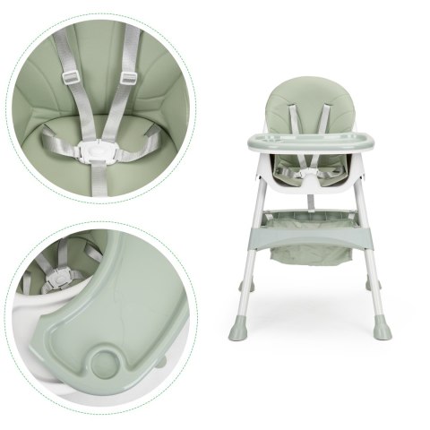 Krzesełko fotelik do karmienia 2w1 pasy 5 punktowe ECOTOYS azure Krzesełko fotelik do karmienia 2w1 pasy 5 punktowe ECOTOYS azure