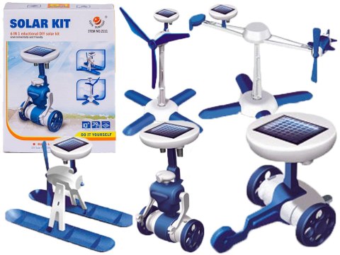 Roboty solarne 6w1 - Solar Kit - wiatrak, helikopter, auto, robot Roboty solarne 6w1 - Solar Kit - wiatrak, helikopter, auto, robot