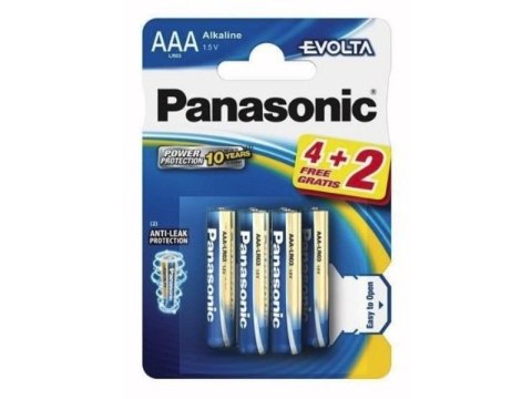 Bateria Alkaliczna Panasonic 1,5V LR03 Evolta AAA - Blister 6 Sztuk Bateria Alkaliczna Panasonic 1,5V LR03 Evolta AAA - Blister 6 Sztuk