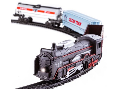 Elektryczna Kolejka Rail King, Parowóz + 3 Wagony Elektryczna Kolejka Rail King, Parowóz + 3 Wagony