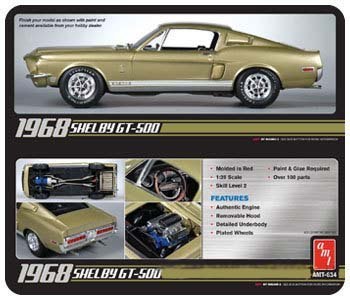 Model Plastikowy Do Sklejania AMT (USA) - 1968 Shelby GT500 Model Plastikowy Do Sklejania AMT (USA) - 1968 Shelby GT500