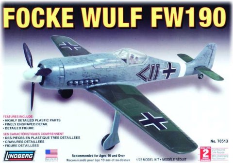 Model Plastikowy Do Sklejania Lindberg (USA) Samolot FW-190 Focke Wulf Model Plastikowy Do Sklejania Lindberg (USA) Samolot FW-190 Focke Wulf